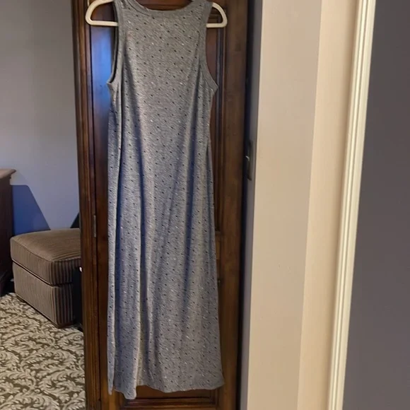 Current/ Elliott Grey Cotton Perfect Muscle Tee Heart Print Dress worn once - Picture 7 of 8